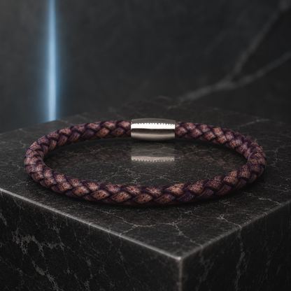 Core Braid Leather Bracelet- Magnetic Clasp or Minimal Braid Leather Bracelet