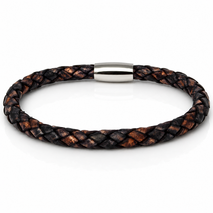 Core Braid Leather Bracelet- Magnetic Clasp or Minimal Braid Leather Bracelet