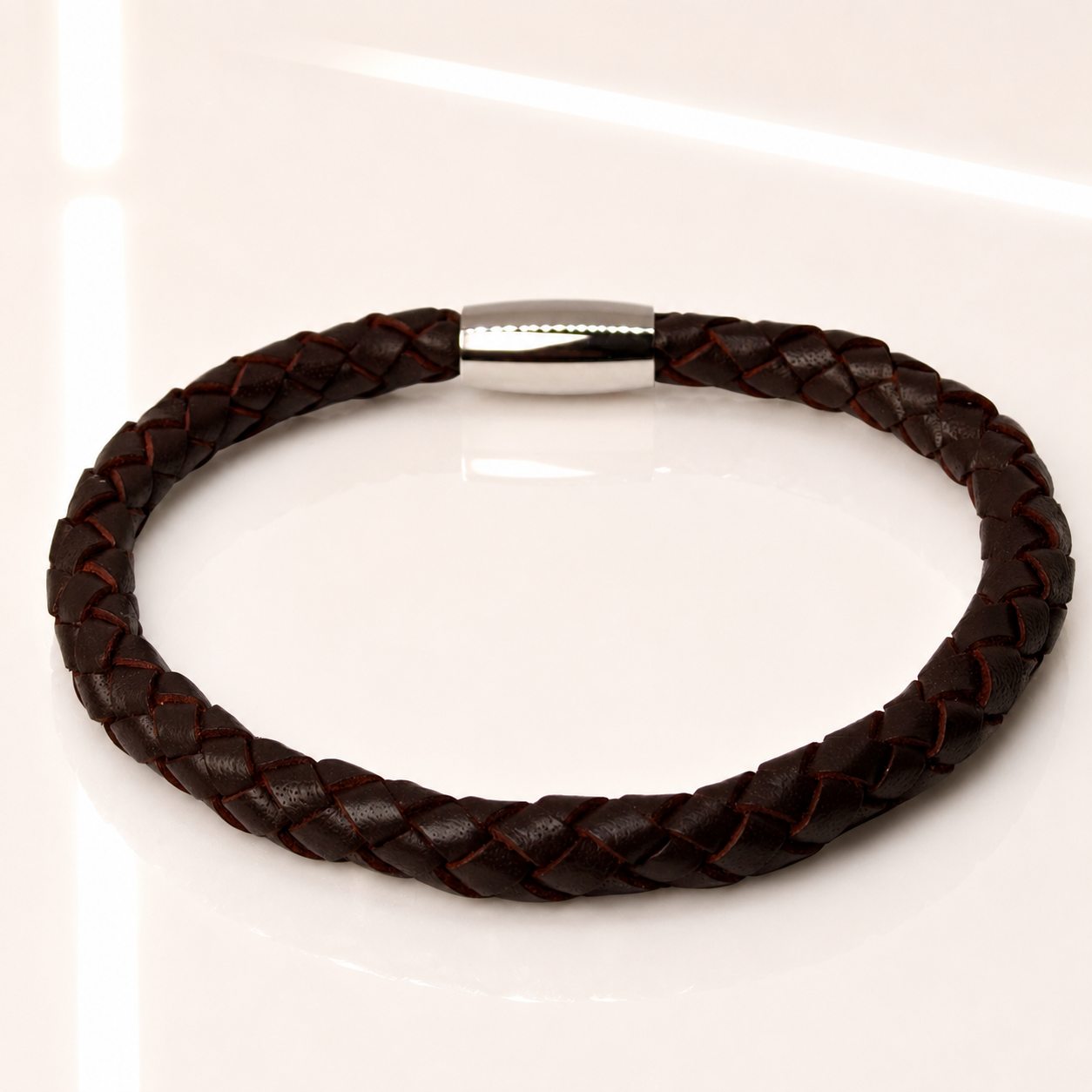 Core Braid Leather Bracelet- Magnetic Clasp or Minimal Braid Leather Bracelet