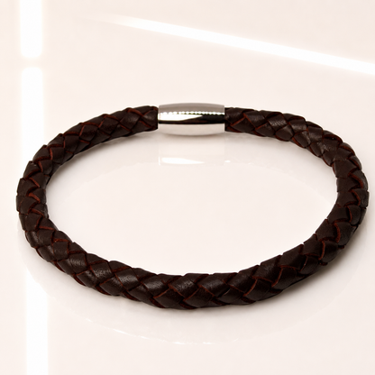 Core Braid Leather Bracelet- Magnetic Clasp or Minimal Braid Leather Bracelet
