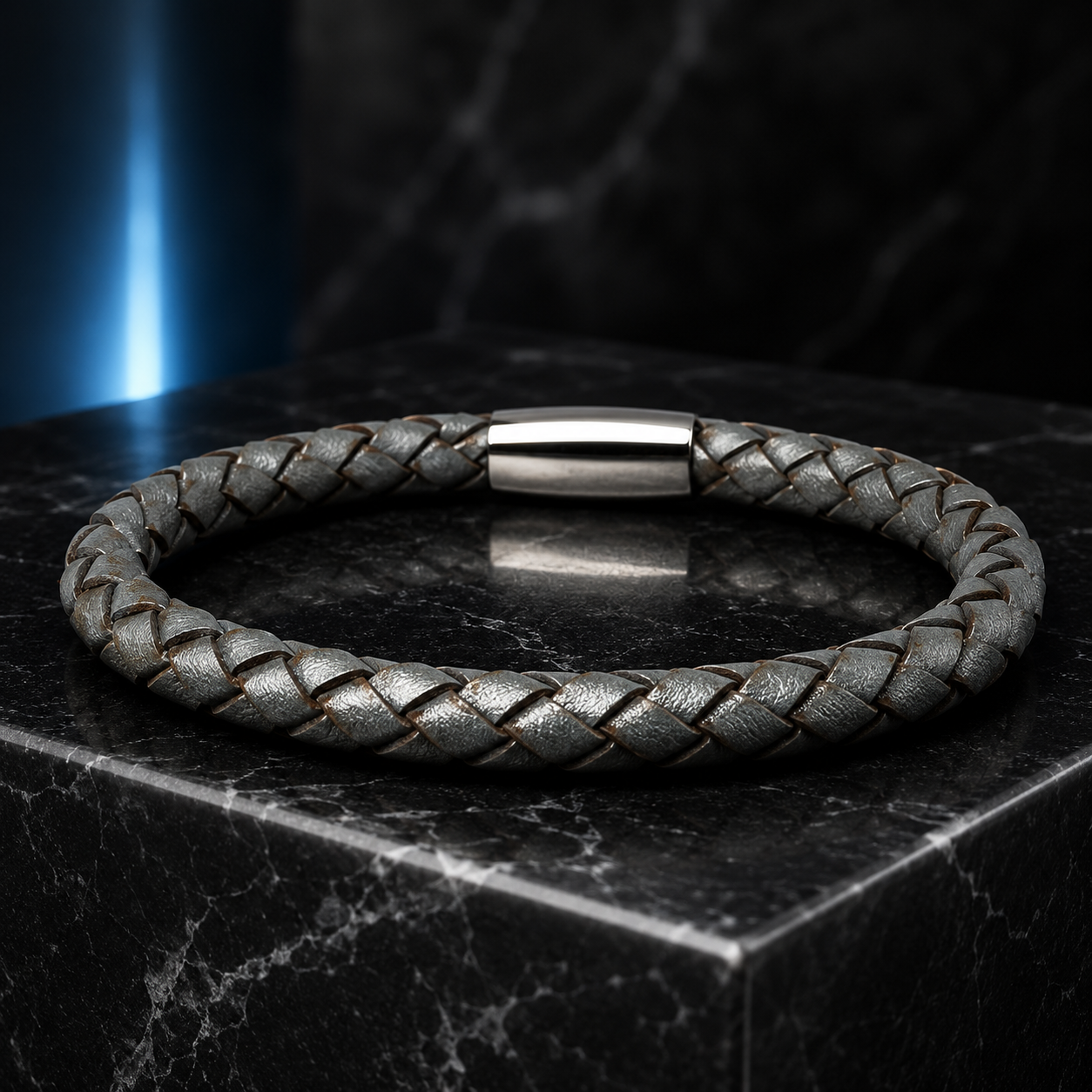 Core Braid Leather Bracelet- Magnetic Clasp or Minimal Braid Leather Bracelet