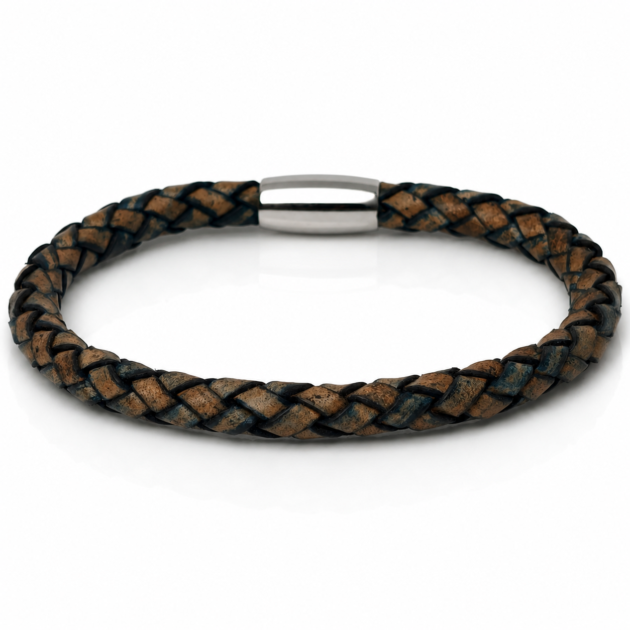 Core Braid Leather Bracelet- Magnetic Clasp or Minimal Braid Leather Bracelet