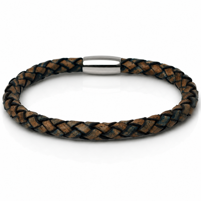 Core Braid Leather Bracelet- Magnetic Clasp or Minimal Braid Leather Bracelet