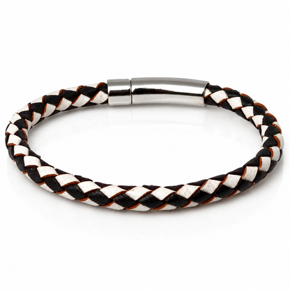 Core Braid Leather Bracelet- Push Lock Clasp
