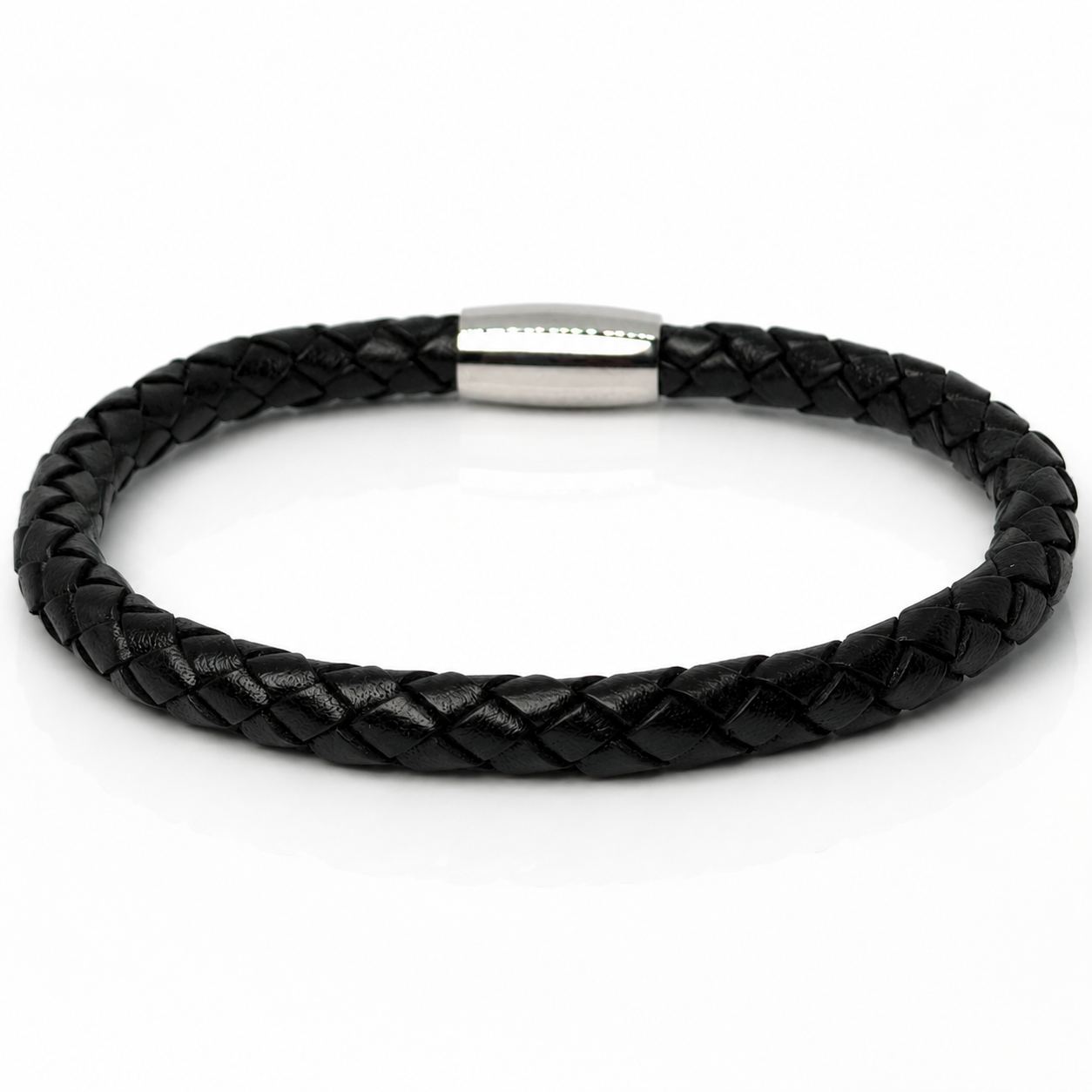 Core Braid Leather Bracelet- Magnetic Clasp or Minimal Braid Leather Bracelet