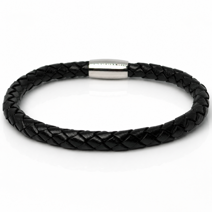 Core Braid Leather Bracelet- Magnetic Clasp or Minimal Braid Leather Bracelet