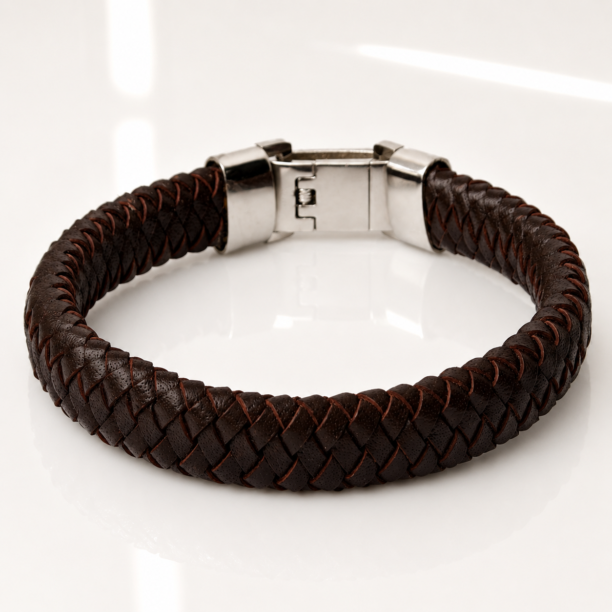 Chunky Braided Leather Bracelet