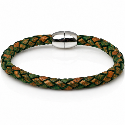 Core Braid Leather Bracelet- Magnetic Clasp or Minimal Braid Leather Bracelet