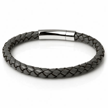 Core Braid Leather Bracelet- Push Lock Clasp