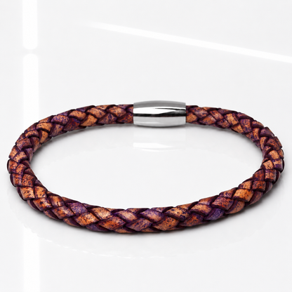 Core Braid Leather Bracelet- Magnetic Clasp or Minimal Braid Leather Bracelet