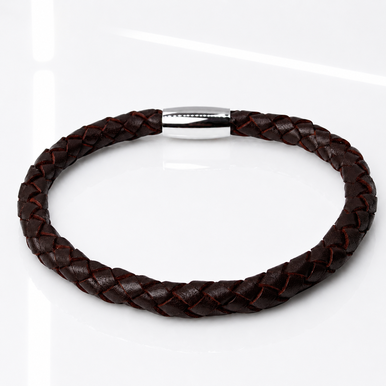 Core Braid Leather Bracelet- Magnetic Clasp or Minimal Braid Leather Bracelet