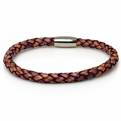 Core Braid Leather Bracelet- Magnetic Clasp or Minimal Braid Leather Bracelet