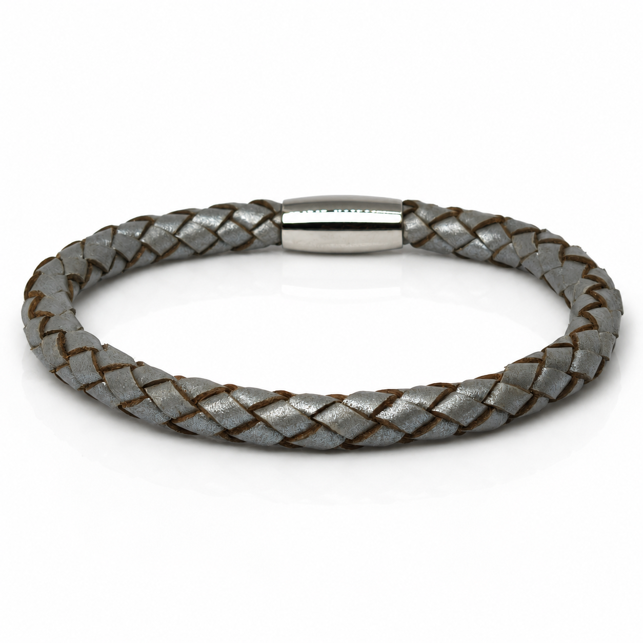 Core Braid Leather Bracelet- Magnetic Clasp or Minimal Braid Leather Bracelet