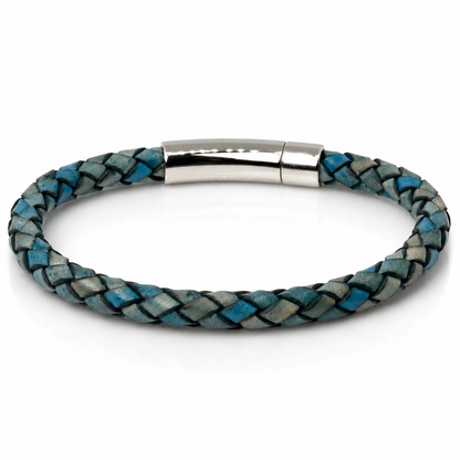 Core Braid Leather Bracelet- Push Lock Clasp