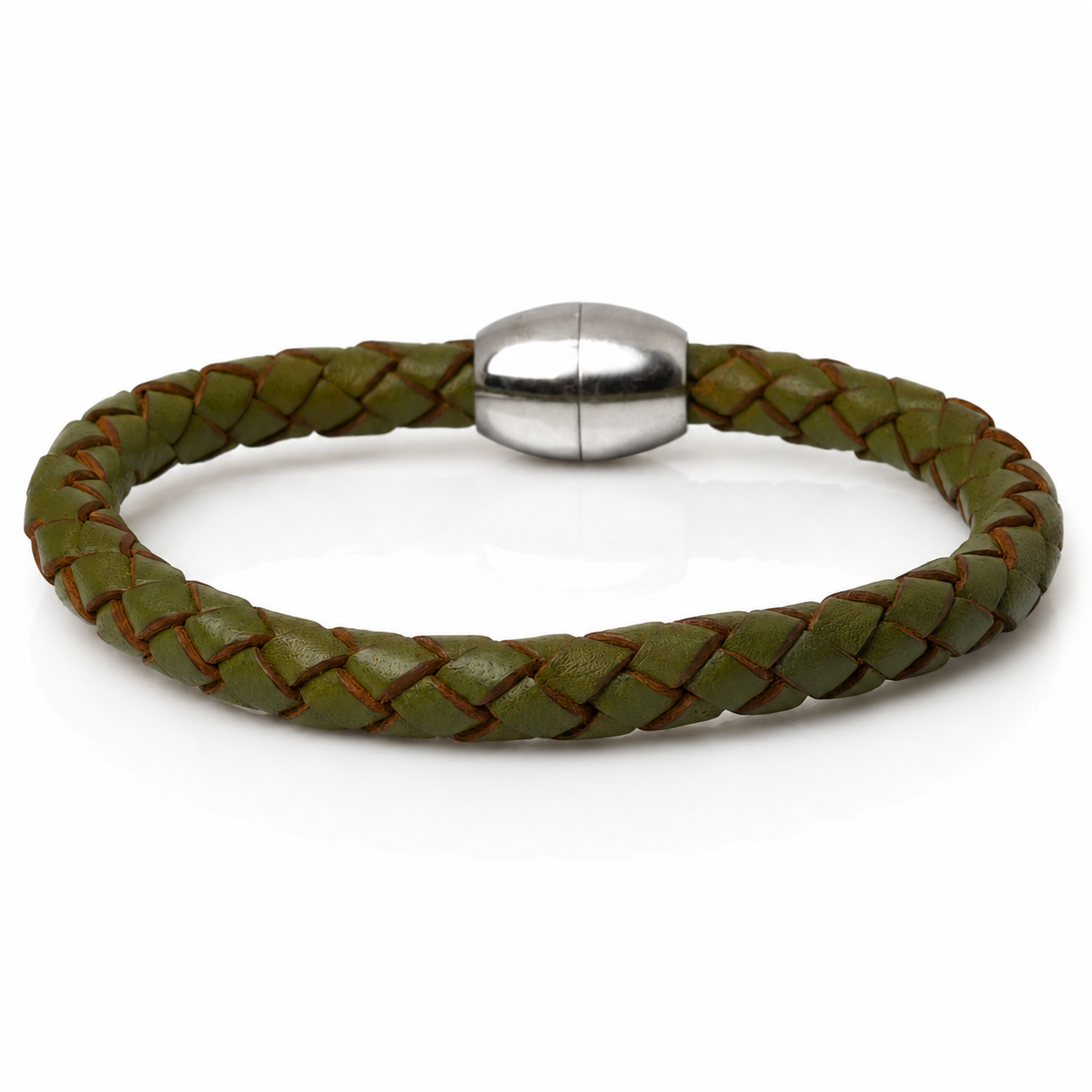 Core Braid Leather Bracelet- Magnetic Clasp or Minimal Braid Leather Bracelet