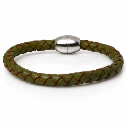 Core Braid Leather Bracelet- Magnetic Clasp or Minimal Braid Leather Bracelet