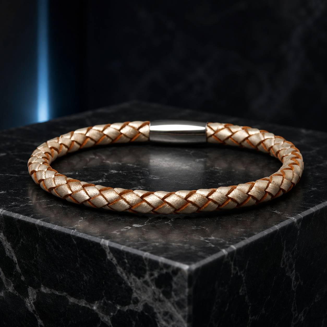 Core Braid Leather Bracelet- Magnetic Clasp or Minimal Braid Leather Bracelet