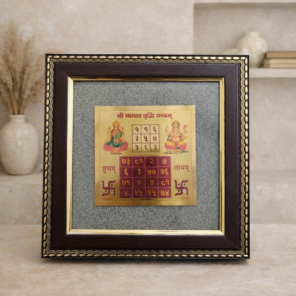 Vyapar Vriddhi Yantra Frame with Pyrite (6x6)
