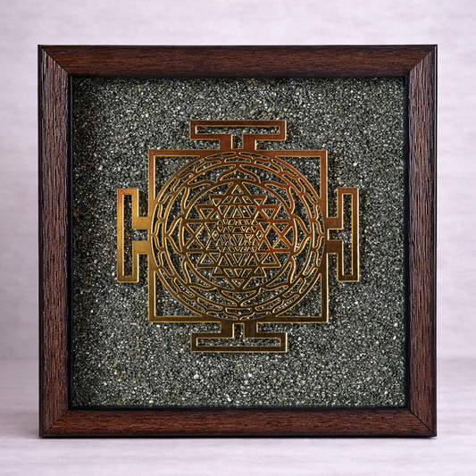 Shree Yantra Pyrite Frame (6x6)