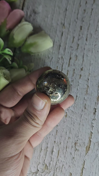 Pyrite Raw Druzy Sphere (with stand)