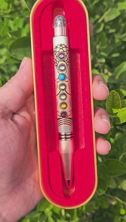 7 Chakra Crystals Pen- with box