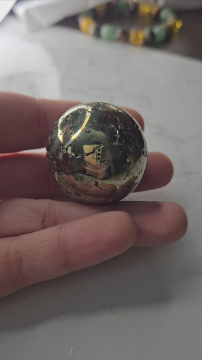Pyrite Raw Druzy Sphere (with stand)