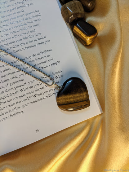 Tiger's Eye Heart Pendant