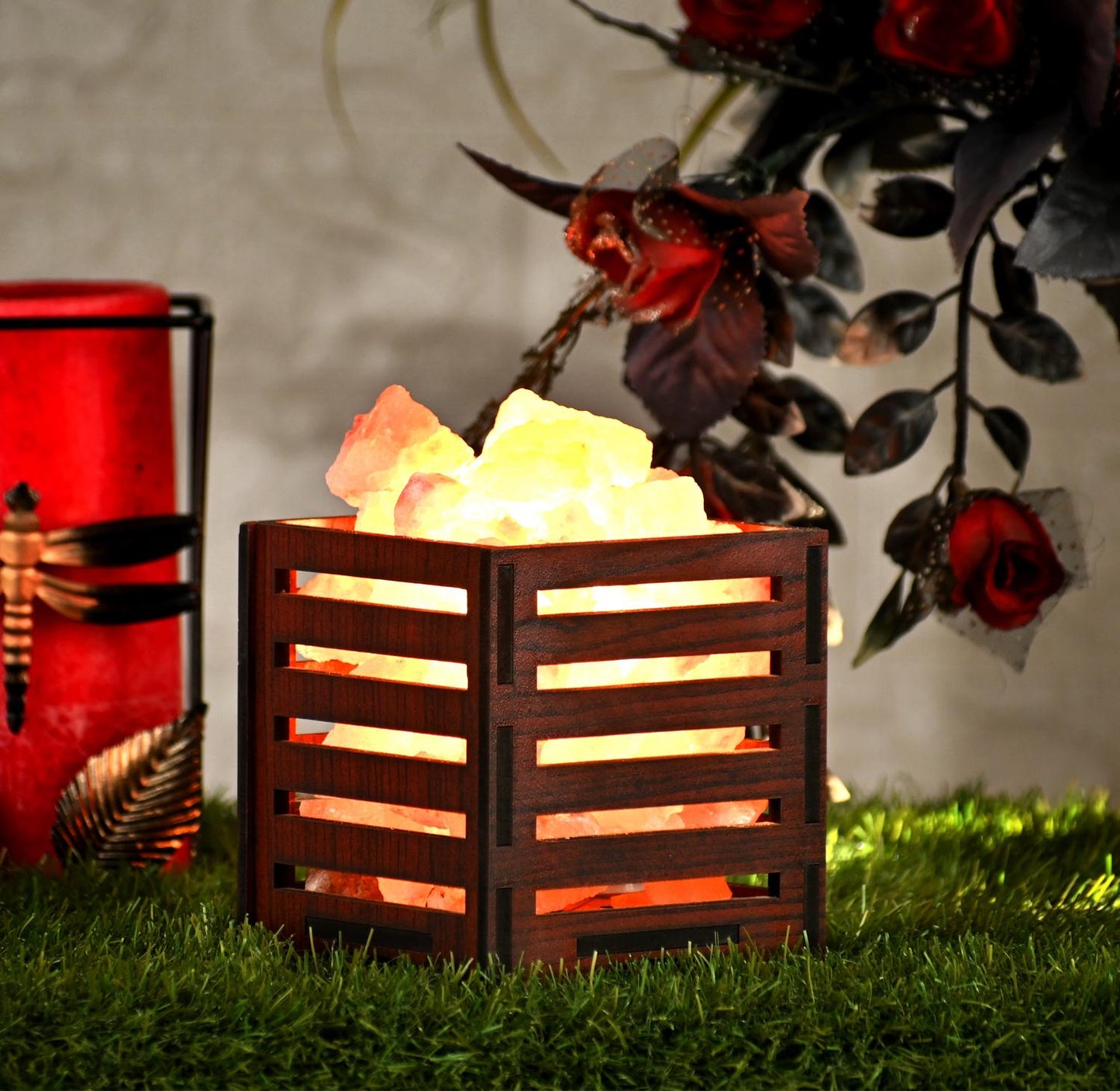 5 Ply Himalayan Rock Salt Wooden Basket Lamp – Natural Healing Salt Light