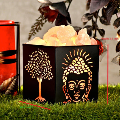 Buddha Tree Himalayan Rock Salt Metal Basket Lamp – Spiritual Metal Basket Salt Lamp