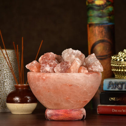 Fire Bowl Himalayan Rock Salt Plug-In Lamp – Glowing Flame-Style Salt Lamp