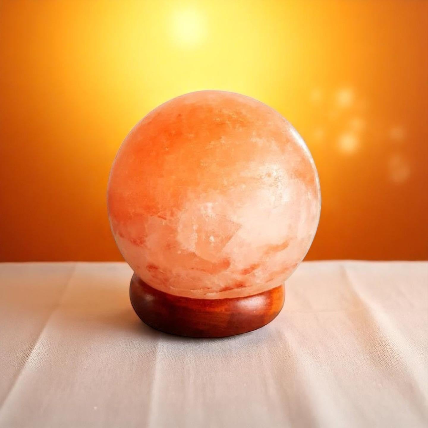 Globe Shaped Himalayan Rock Salt Crafted Lamp – Hand-Carved Globe Salt Lamp