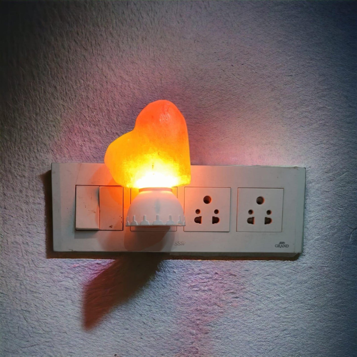 Heart Shaped Himalayan Rock Salt Plug-In Lamp – Romantic Night Light