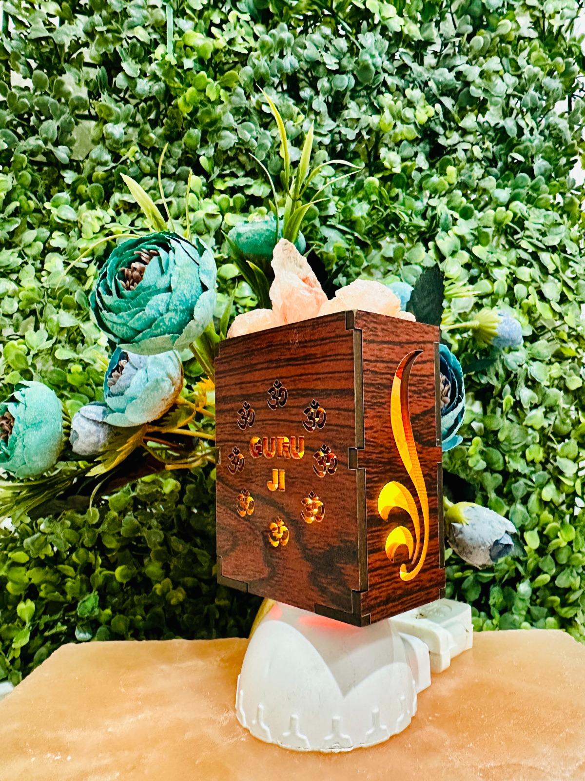 Guru Ji Himalayan Rock Salt Plug-In Lamp – Compact Spiritual Plug-In Lamp