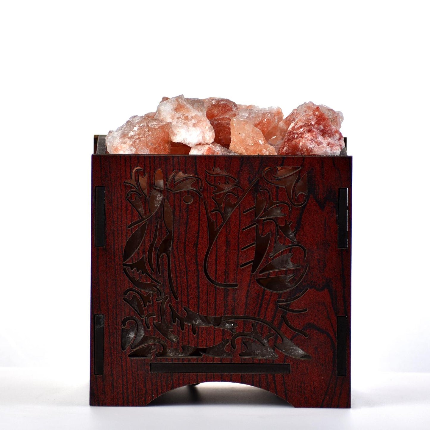 Pigeon Himalayan Rock Salt Wooden Basket Lamp – Peaceful Bird Theme Salt Lamp