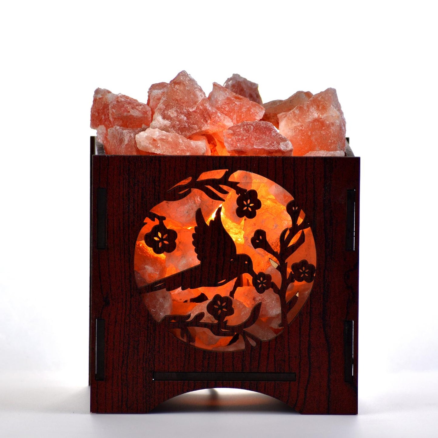 Bird Himalayan Rock Salt Wooden Basket Lamp – Natural Wooden Basket Salt Lamp