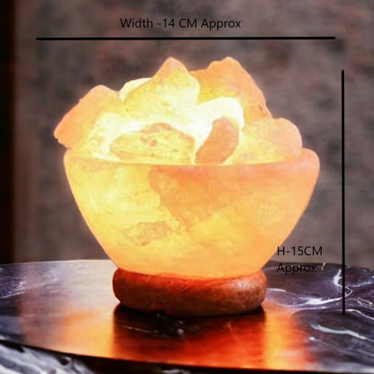 Fire Bowl Himalayan Rock Salt Plug-In Lamp – Glowing Flame-Style Salt Lamp