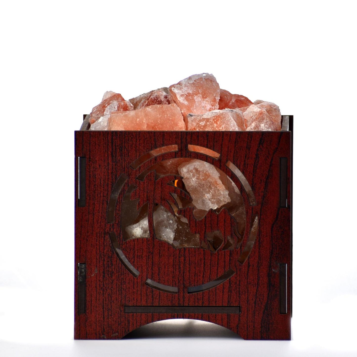 Desert Tree Himalayan Rock Salt Wooden Basket Lamp – Natural Salt Light