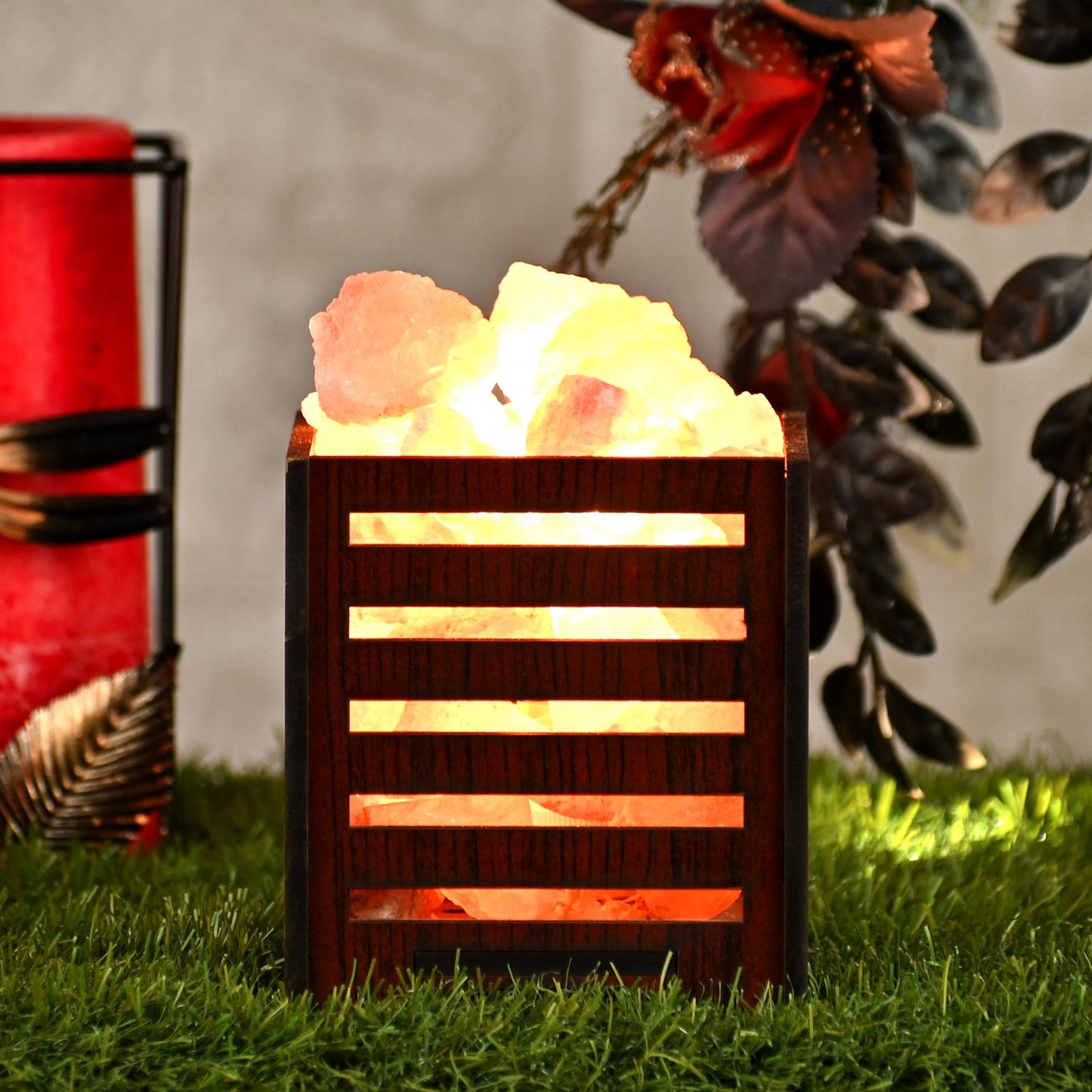 5 Ply Himalayan Rock Salt Wooden Basket Lamp – Natural Healing Salt Light