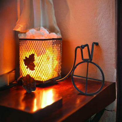 Antique Rikshaw Himalayan Rock Salt Metal Basket Lamp – Artistic Rikshaw Salt Lamp