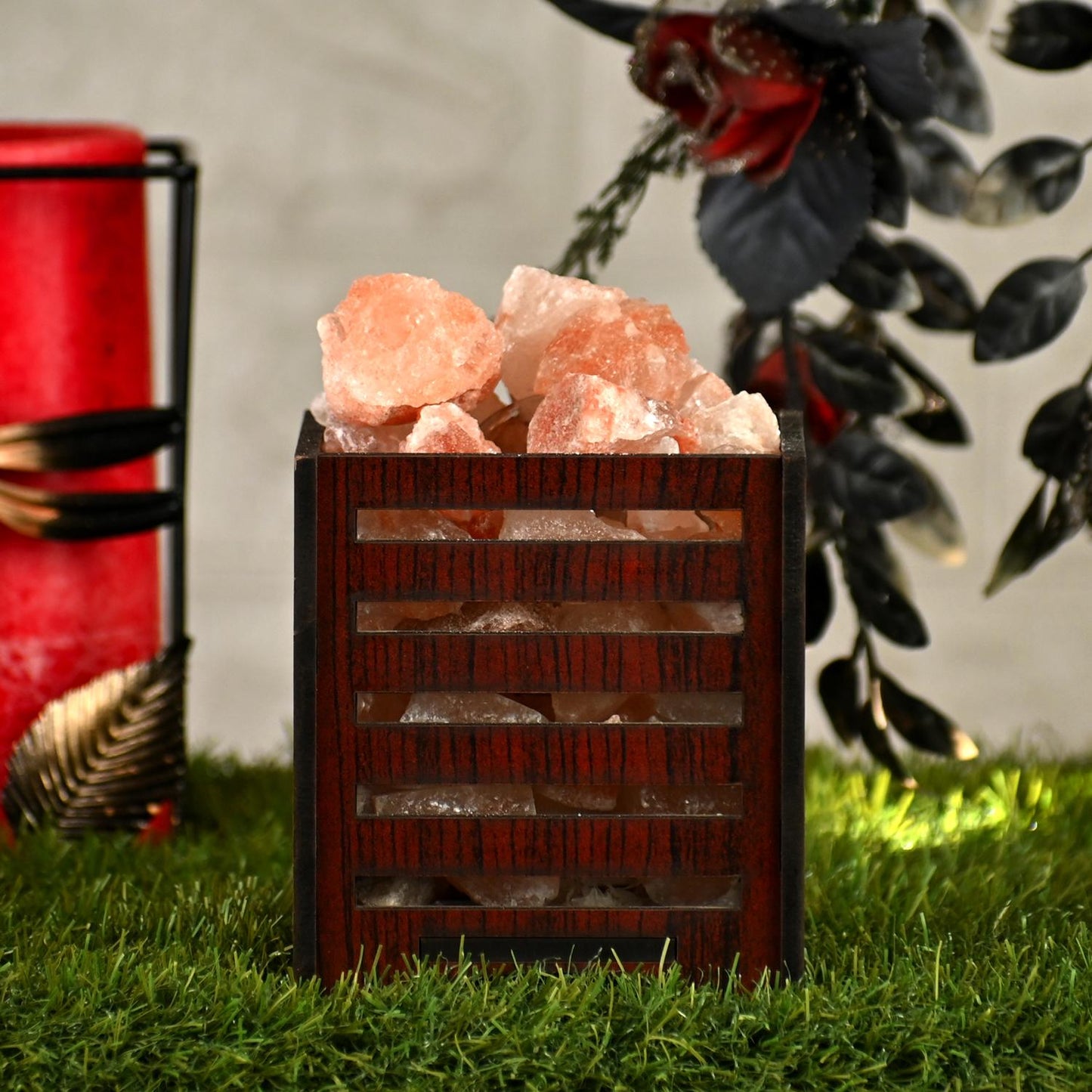 5 Ply Himalayan Rock Salt Wooden Basket Lamp – Natural Healing Salt Light