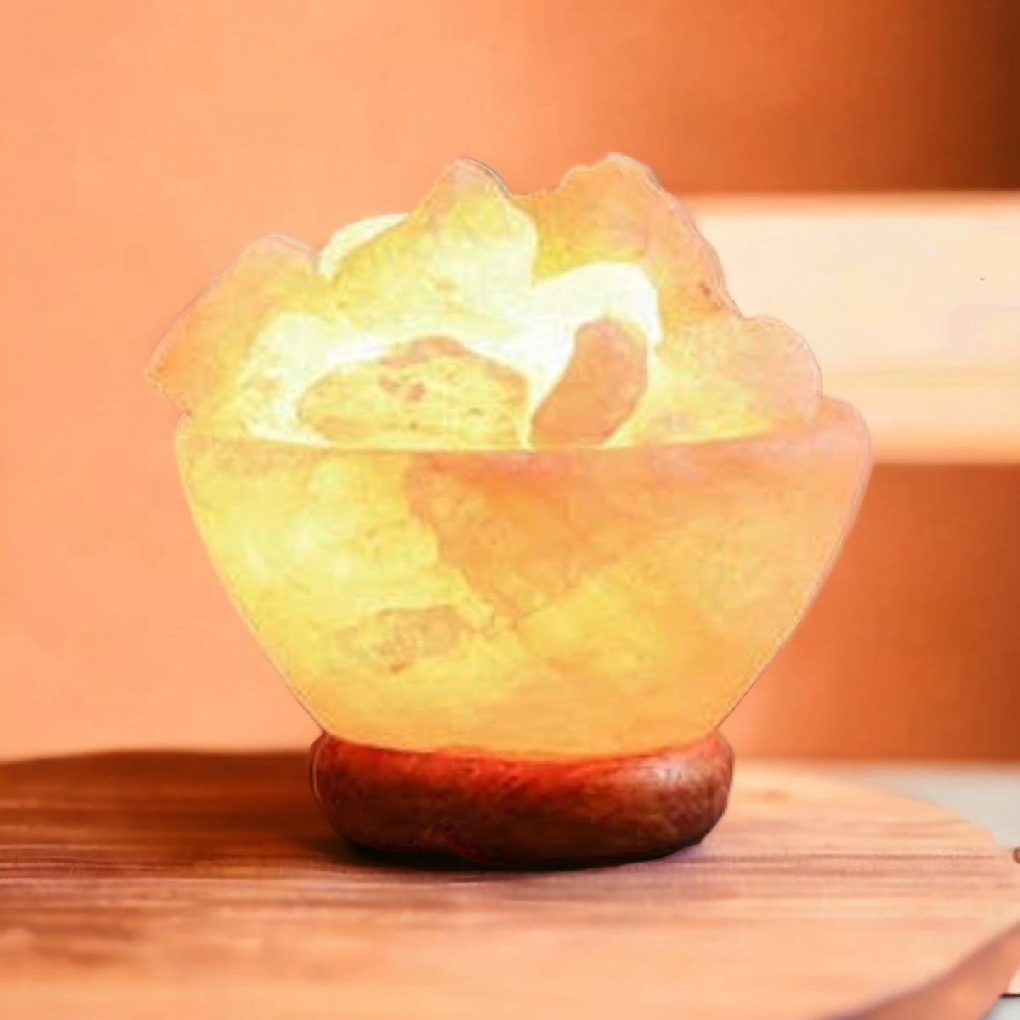 Fire Bowl Himalayan Rock Salt Plug-In Lamp – Glowing Flame-Style Salt Lamp