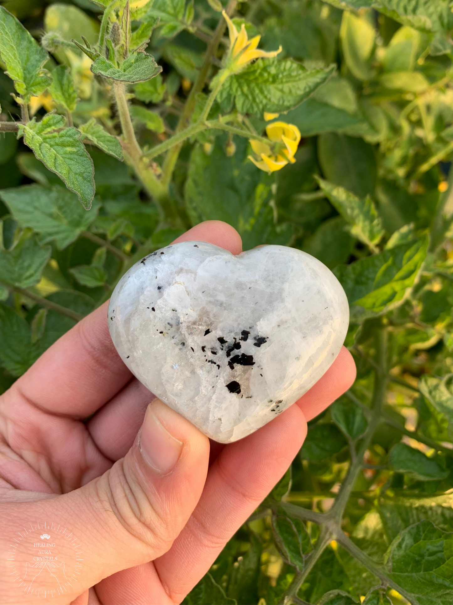 Rainbow Moonstone Heart