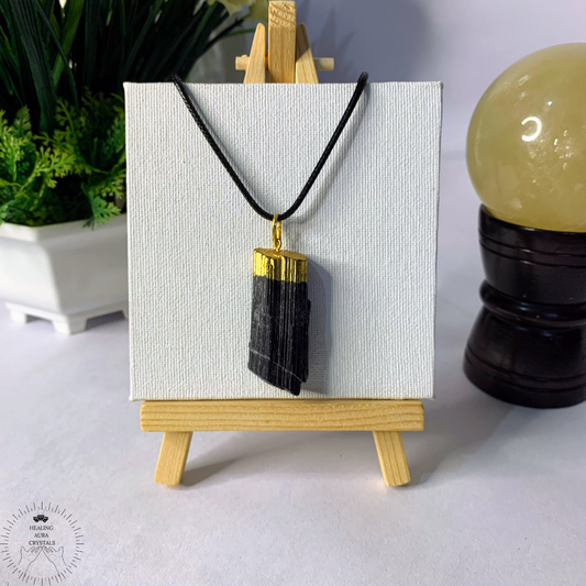 Black Tourmaline Raw Pendant