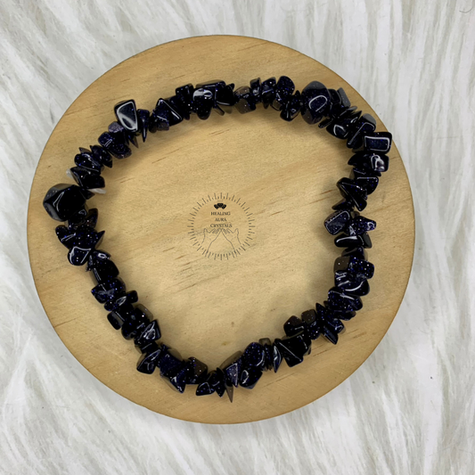 Blue Goldstone Chip Bracelet
