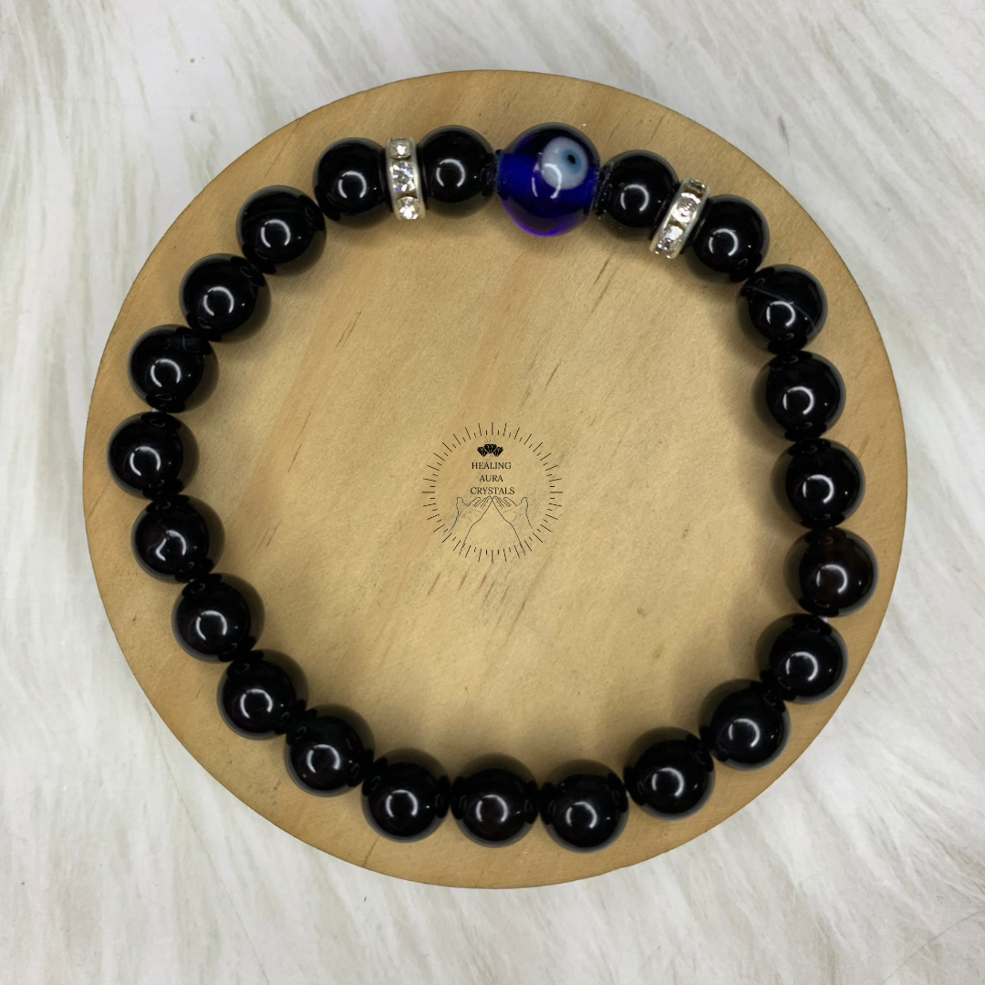 Evil Eye & Black Onyx Bracelet (8mm)