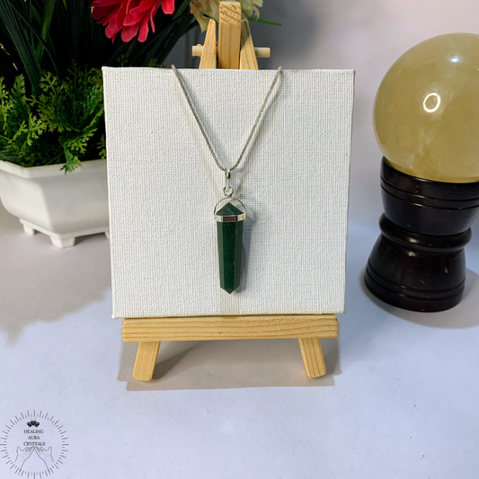 Green Jade Double Terminated Pencil Pendant