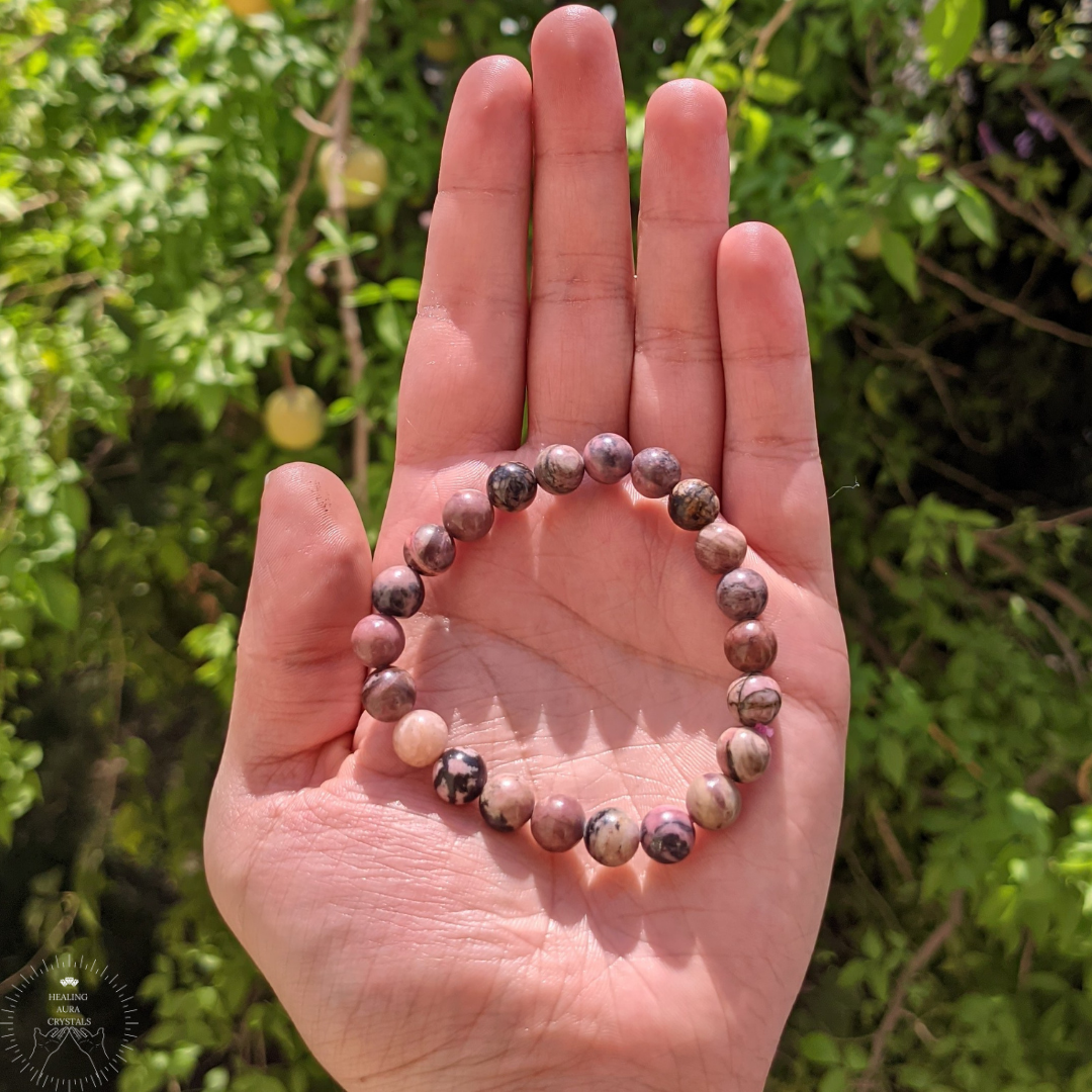 Rhodonite in Quartz Bracelet (High Quality) for Attraction, Love and S –  Enchanting Earth