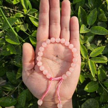 Rose Quartz Bracelet - Single Layer Adjustable