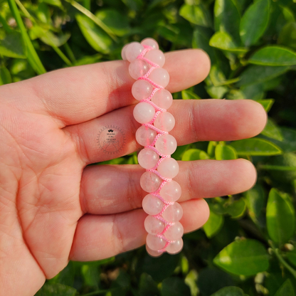 Rose Quartz Bracelet - Double Layer Adjustable