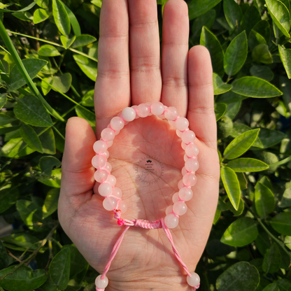 Rose Quartz Bracelet - Double Layer Adjustable